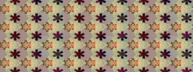 Düz Çiçek Elementleri Tasarımı. Raster illüstrasyonundaki çiçek desenli çizim. Süslü kumaş deseni. Renkli Bahar Teması çizim şablonu.