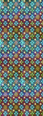 Raster güzel bir çiçek deseni çizmiş. Nazik romantik baskı. Bahar mevsimi. Tatil havası. Mavi ve yeşil renkte çiçekler.