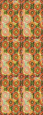 Paisley 'ler zarif çiçek desenli arkaplan duvar kâğıdı illüstrasyonları. Güzel, modaya uygun, modern, üç boyutlu sanat eseri, altın, kahverengi ve turuncu desenli çiçek yaprakları ve süslemeleri var..