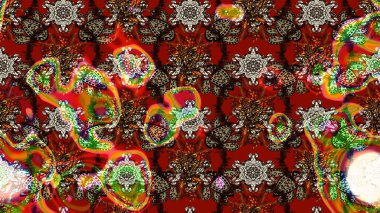 Poster ya da kapak için arka plan. Davetiye ve kartpostal tasarımı için dekoratif çiçek unsurları. Tekstil için figür. Yapraklı çizim şekli. Sevimli zarif çiçekler Raster illüstrasyonu.