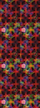 Siyah ve kahverengi çiçekli eskiz deseni, suluboya çiçek deseni, sevimli çiçek, duvar kağıdı, kart veya kumaş için fayanslı. Raster - stok.