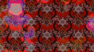 Düz Çiçek Elementleri Tasarımı. Renkli Yaz Temalı eskiz kalıbı. Güzel kumaş deseni. Raster illüstrasyonunda çiçek deseni çizimi.