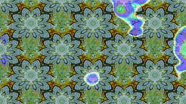 Çiçek desenli eskiz, yaz çiçekleri. Renkli Bahar Teması eskiz kalıbı. Düz Çiçek Elementleri Tasarımı. Yeşil ve mavi renkte çiçekler.