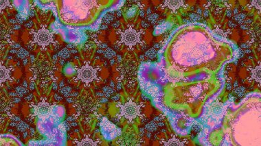 Çiçekler, dallar, bitkiler ve çiçekler. Güzel kumaş deseni. El çizimi. Raster illüstrasyonu.