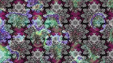 Raster illustration. Floral pattern. Flourish ornamental spring garden texture. Flower sketch background.