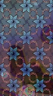 Düz Çiçek Elementleri Tasarımı. Raster illüstrasyonundaki çiçek desenli çizim. Renkli Bahar Teması eskiz kalıbı. Güzel kumaş deseni.