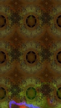 Asya tekstil tarzında. Raster illüstrasyonu. Çiçek desenli çizim. Raster illüstrasyonu. Kahverengi renkte çiçekler.