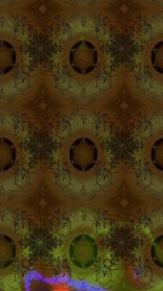 Asya tekstil tarzında. Raster illüstrasyonu. Çiçek desenli çizim. Raster illüstrasyonu. Kahverengi renkte çiçekler.