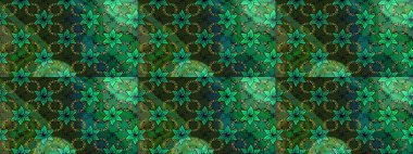 Renkli Bahar Teması eskiz kalıbı. Düz Çiçek Elementleri Tasarımı. Raster illüstrasyonundaki çiçek desenli çizim. Yeşil ve gri renkte çiçekler.