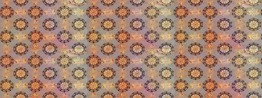 Tekstil, kumaş, ambalaj, hatıra defteri için hoş bir çiçek arkaplanı. Elle çizilmiş çiçek desenli Raster çizimi. Gri ve bej arka planda. Çocuksu tasarım.