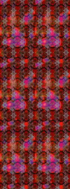 Çiçek desenli raster, kahverengi ve kırmızı çizgi grafik desenli soyut raster arkaplan. Modern stil dokusu.