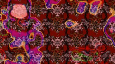 Kahverengi ve kırmızı renkte çiçekler. Renkli bahar temalı eskiz kalıbı. Çiçekli çiçek deseni, suluboya. Düz Çiçek Elementleri Tasarım Raster illüstrasyonu.