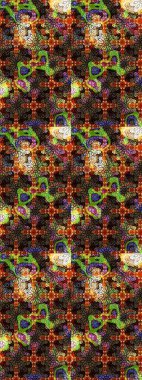 Çiçek desenli eskiz. Gömlek baskısı için çiçek boyası. Kahverengi ve siyah renkte çiçekler.