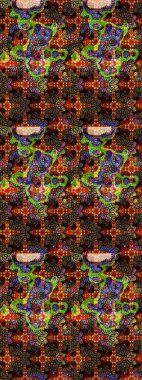 Raster illüstrasyonu. Kahverengi ve siyah renkli çiçekler. Asya tekstil tarzında. Raster illüstrasyonu. Çiçek desenini çiz.