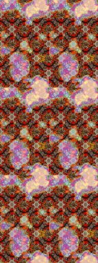 Kahverengi ve bej renkli etnik çiçeklerle süslenmiş zarif bir eskiz deseni. Raster Çiçek İllüstrasyon Şirin Tekstil.