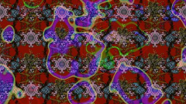 Raster pattern. Gentle, summer floral on red and brown colors. Raster illustration. Cute Floral pattern in the small flower.