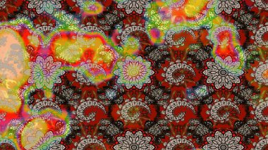 Robot resim. Raster illüstrasyonu. Küçük çiçekte sevimli çiçek deseni var..