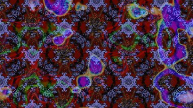 Raster Fashionable fabric pattern. Colour Spring Theme sketch pattern Background. Cute flowers pattern with brown and violet colors. Flat Flower Elements Design.