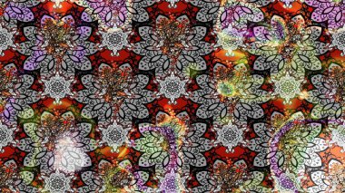 Raster illüstrasyonu. Gri ve siyah renkli güzel bir tekstil. Suluboya çiçekli çiçek deseni.