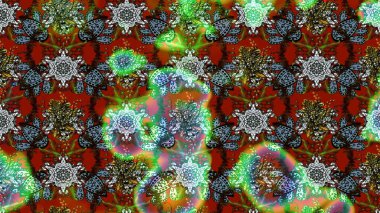 Raster suluboya çiçek deseni, narin çiçekler, yeşil ve kahverengi çiçekler, tebrik kartı şablonu. Raster Güzel kumaş deseni.