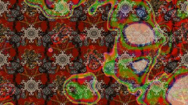 Çiçek kompozisyonu, el boyası, hassas şablon. Üst manzara, yumuşak stil. Sevgililer günü ve tebrik kartı konsepti için şık bir davetiye. Kahverengi ve kırmızı renkte manzaralı çiçek deseni.