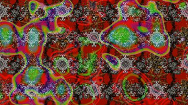 Eskiz arkaplan modeli. Raster - stok. Yapraklı çiçekler ve papatya çiçekleri kahverengi ve kırmızı renklerde.