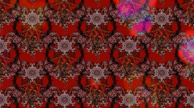 Düz Çiçek Elementleri Tasarımı. Raster. Renkli Bahar Teması çizim şablonu.