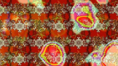 Küçük çiçekli yay deseni çiz. Suluboya tarzında kahverengi ve kırmızı renklerde. Raster illüstrasyonu.