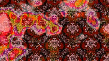 Kahverengi ve pembe renkli çiçeklerle çizilmiş çiçek deseni. Çiçekler suluboya tarzında kahverengi ve pembe renklerde.