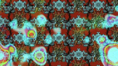 Mavi ve kahverengi renkte çiçekler. Raster illüstrasyonu. Çizim çiçek deseni duvar kağıdı için kullanılabilir.