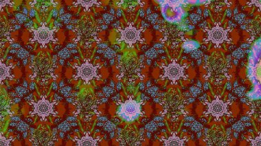 Raster deseni. Çiçekli çiçek deseni, suluboya. Süslü kumaş deseni.