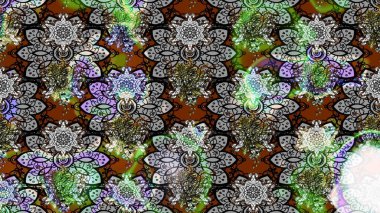 Düz Çiçek Elementleri Tasarımı. Renkli Bahar Teması eskiz kalıbı. Gri ve kahverengi renkli çiçekler. Sevimli çiçek raster deseni.