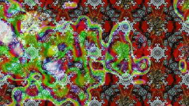 Raster illüstrasyonundaki çiçek desenli çizim. Renkli Bahar Teması eskiz kalıbı. Düz Çiçek Elementleri Tasarımı. Süslü kumaş deseni.