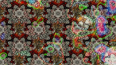 Taslak dekoratif arka plan, çiçek mandala. Gri ve nötr renklerde. Çiçek. Raster illüstrasyonu.