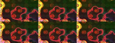 Raster güzel kumaş deseni çiziyor. Çiçek deseni. Renkli Bahar Teması eskiz kalıbı. Düz Çiçek Elementleri Tasarımı.