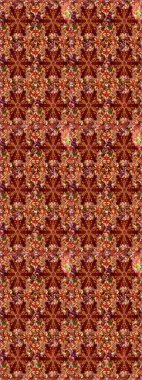 Raster altın pürüzsüz desen. Kırmızı ve kahverengi renklerde kusursuz desen. Doğu tarzı arabesk tarzında altın elementler. Kusursuz altın desenli bukleler..