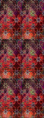 Çiçekler suluboya eskiz deseni. Raster Stili kumaş deseni.