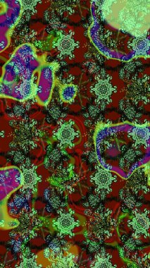 Yeşil ve kırmızı renkte çiçekler olan çiçek deseni çiz. Suluboya tarzında yeşil ve kırmızı renkte çiçekler.