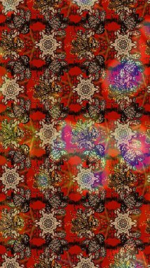 Eski usul. Raster. Kumaş, tekstil, duvar kağıdı baskısı için. Raster illüstrasyonu. Tomurcukları çiçek olan sevimli bir çiçek deseni. Taslak arkaplan.