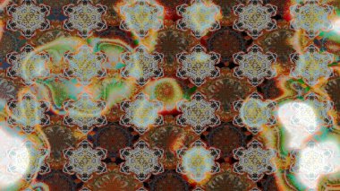 Kahverengi ve gri renkli çiçekler. Robot resim. Raster illüstrasyonu. Şirin çiçek elementleri..