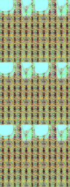 Çiçeksel çizim kalıbının yansıması. Vadinin çiçekleri tarafsız ve mavi renklerde.