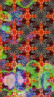 Raster illüstrasyonu. Bej ve kahverengi renkli çiçekler. Çizim çiçek deseni duvar kağıdı için kullanılabilir.