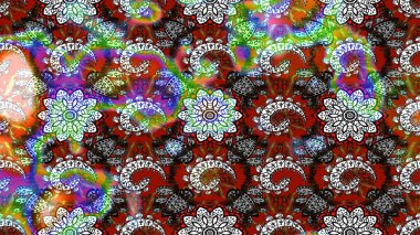 Güzel kumaş deseni. Bahar çiçekleriyle güzel bir çiçek deseni çizmişsin. Raster illüstrasyonu.