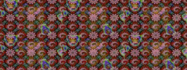 Küçük çiçekteki sevimli çiçek deseni. Kahverengi ve pembe renkte çiçekler.