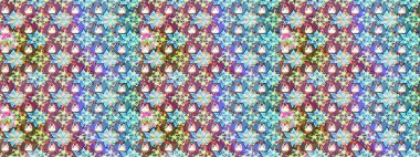 Düz Çiçek Elementleri Tasarımı. Renkli Yaz Temalı eskiz kalıbı. Mavi ve nötr renklerde çiçekler. Raster illüstrasyonunda çiçek deseni çizimi.