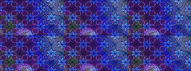 Doğa. Küçük çiçekte güzel bir desen var. Çiçek kompozisyonu. Çiçek kolajı. Çiçek arkaplan. Raster deseni. - Menekşe ve mavi çiçekler.