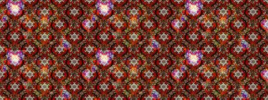 Raster illüstrasyonu. Çiçek desenli çizim. Raster illüstrasyonu. Kahverengi ve kırmızı renkte çiçekler. Asya tekstil tarzında.