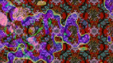 Renkli Bahar Teması eskiz kalıbı. Düz Çiçek Elementleri Tasarımı. Çiçek deseni. Raster çizimi. Güzel kumaş deseni..