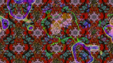 Robot resim. Küçük çiçekteki sevimli çiçek deseni. Raster illüstrasyonu.