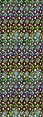 Renkli Bahar Teması eskiz kalıbı. Düz Çiçek Elementleri Tasarım Raster illüstrasyonu. Kahverengi ve yeşil renkli çiçekler. Çiçek eskiz kalıbı geçmişi.